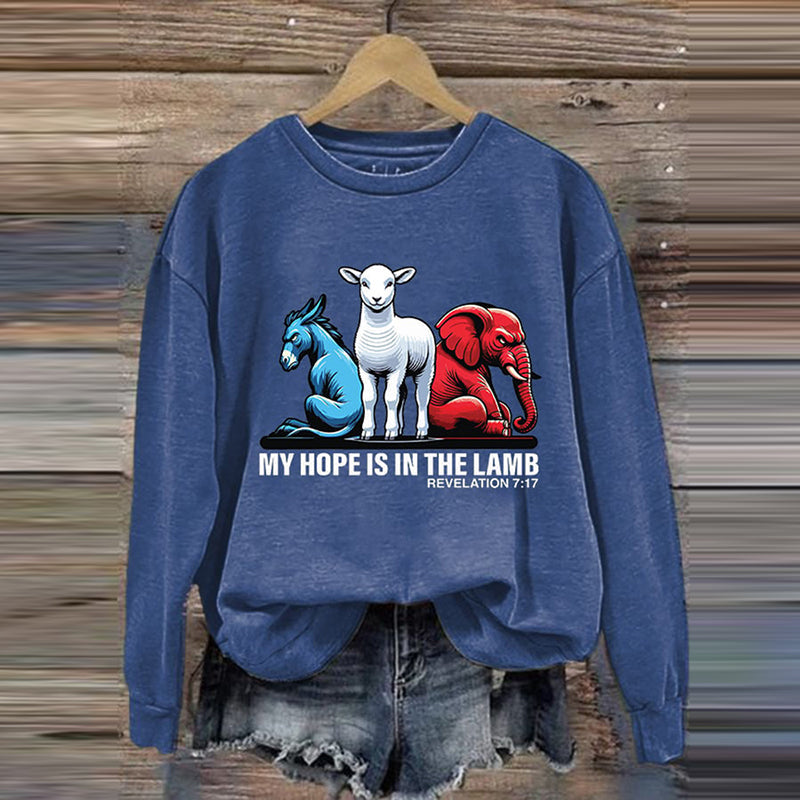 Comstylish Women's My Hope Is In The Lamb Printed Sweatshirt