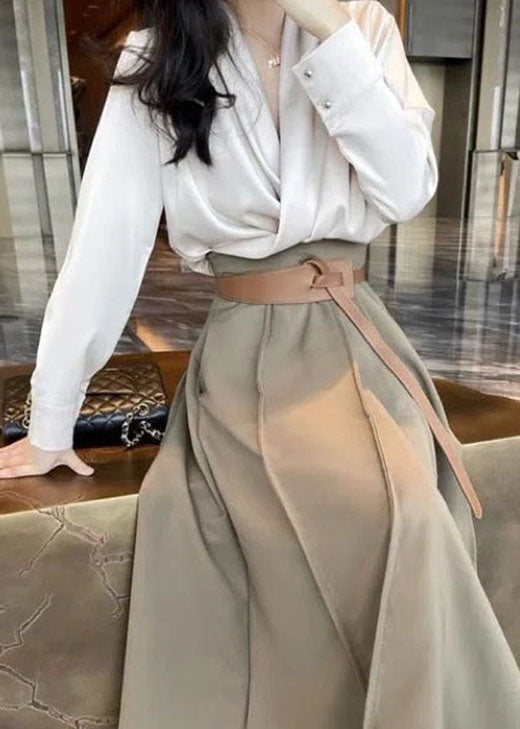 Diy Asymmetrical Patchwork Chiffon 2 Piece Outfit Spring