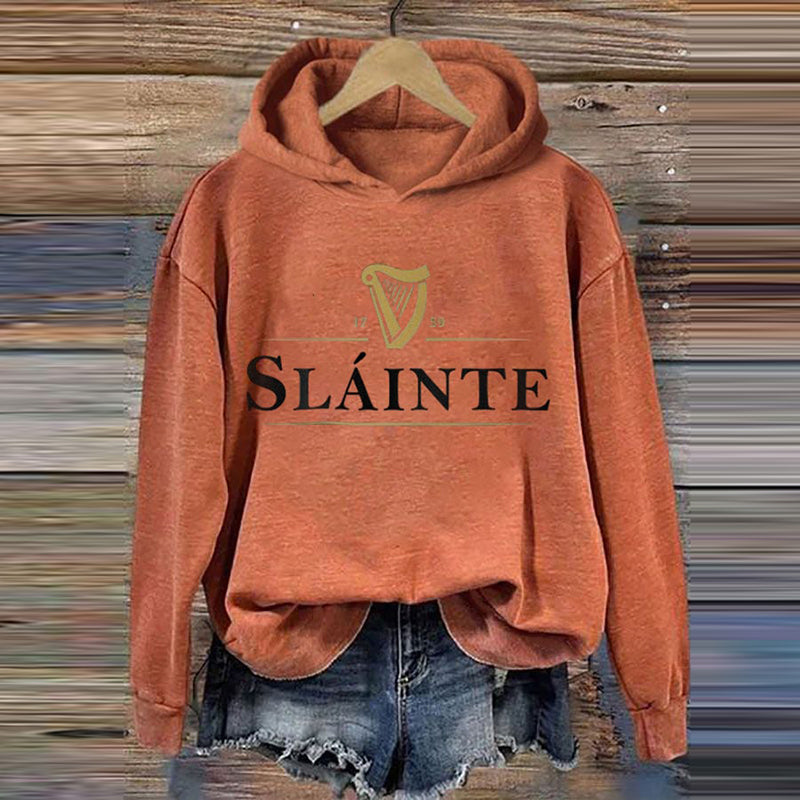 Comstylish Women'S St. Patrick's Day Slainte Irish Print Hoodie