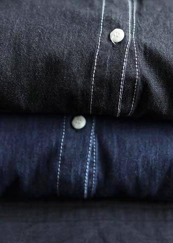 Denim Black Top Silhouette Lapel Pockets Vestidos De Lino Spring Shirts