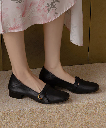 New Brown Comfortable Splicing Flat Shoes Cowhide Leather