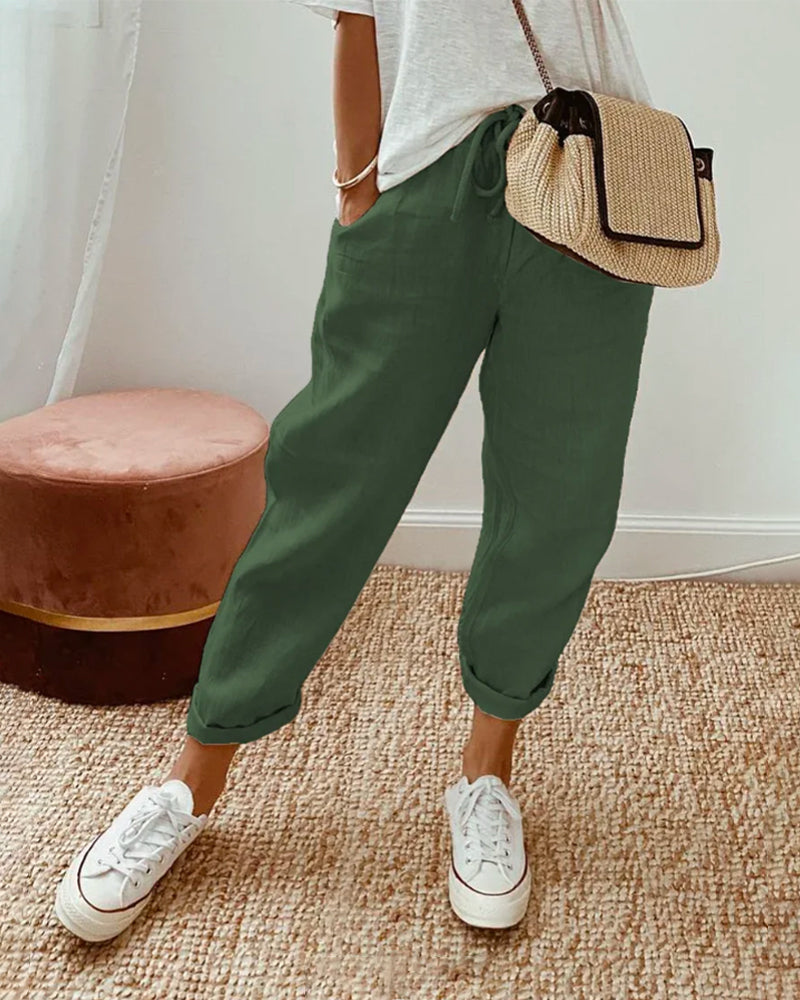 KS | Rolled up string pants