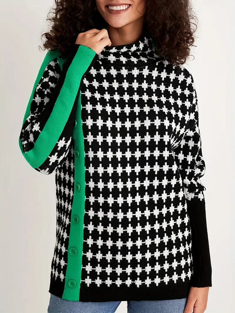 JO | Turtleneck sweater with all-over pattern