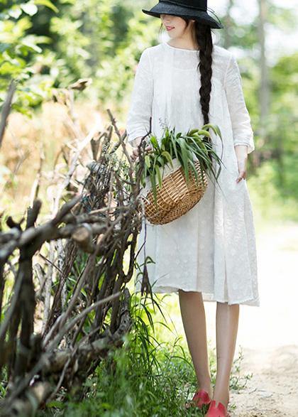 Unique O-neck Summer Wardrobes Inspiration White Dress