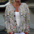 Floral Embroidery Pattern Buttoned Cardigan Sweater artswardrobe