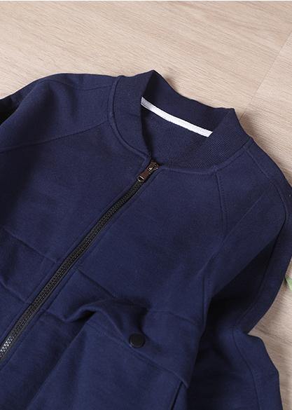 Art Navy Zippered Spring Jacket