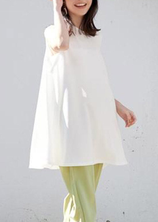 Loose White O-neck Cotton T Shirt Summer