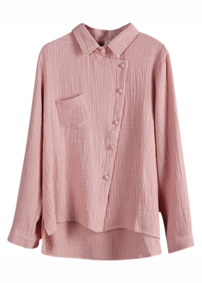 Fine Pink Button Shirt Long Sleeve