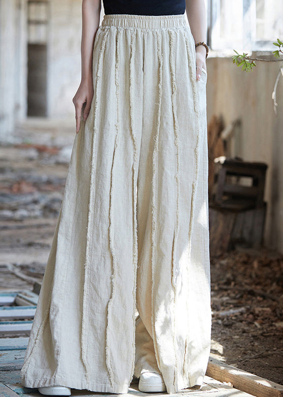 Linen Pockets Linen Wide Leg Pants High Waist