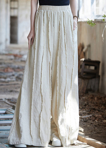 Linen Pockets Linen Wide Leg Pants High Waist