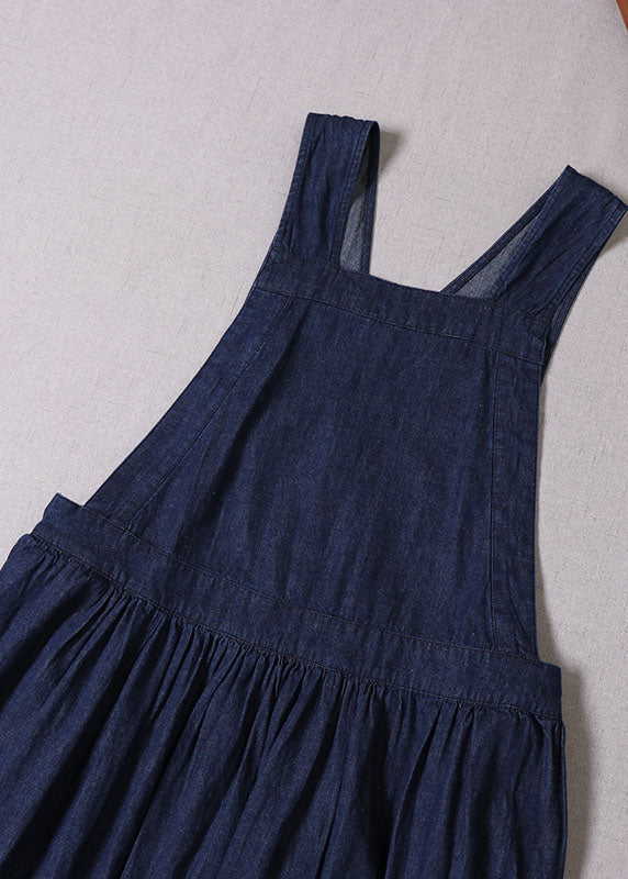 Boutique Blue Cinched Pockets Denim Mini Dresses Spring