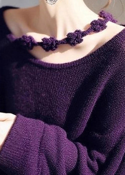 Navy O-neck Cozy Knit Sweater Fall