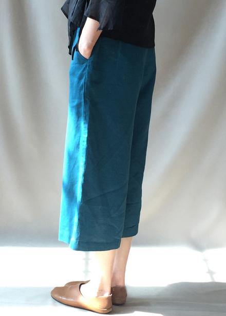 French Blue Trousers Elastic Waist Pockets Tutorials Trousers