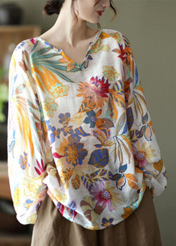 Handmade Apricot V Neck Fall Blouse Long Sleeve