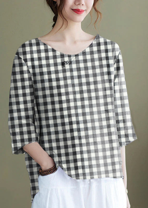 Diy Pink Crane Embroidered Side Open Half Sleeve Top