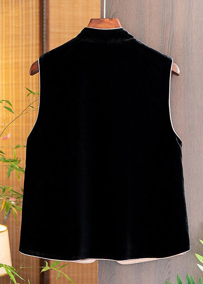Pink Embroideried Button Patchwork Silk Waistcoat Sleeveless