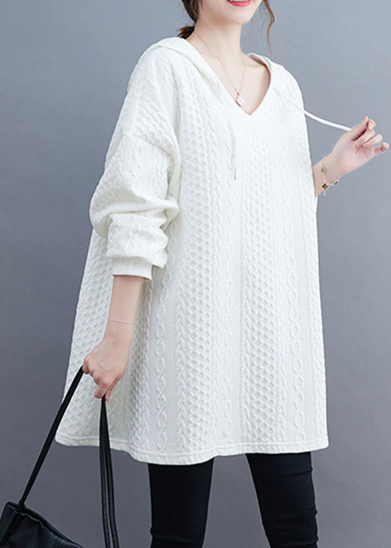 Black Drawstring Hooded Sweatshirt Long Sleeve