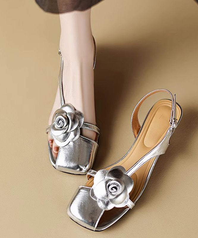Boutique Splicing High Heel Sandals White Hollow Out