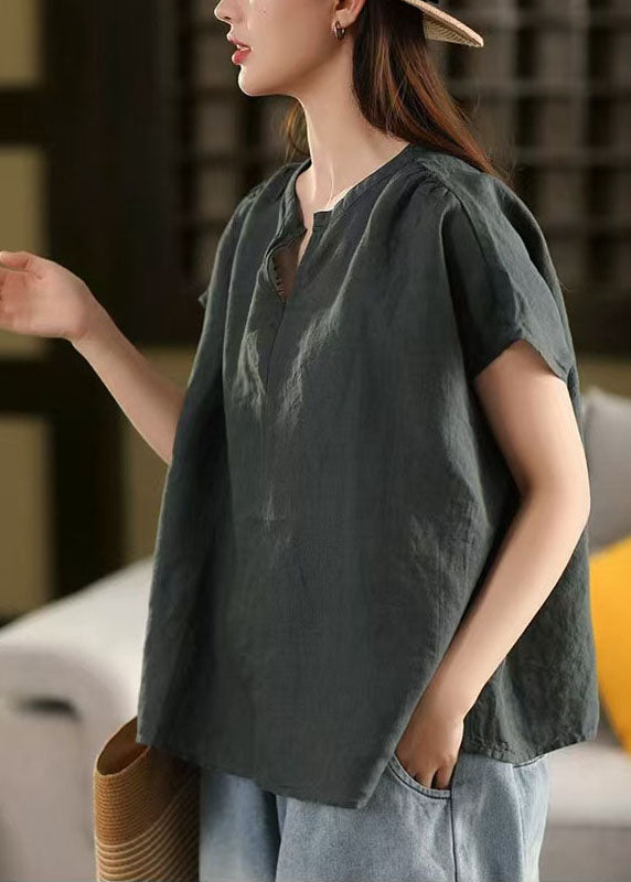 Dull Red Oversized Linen Tanks Summer