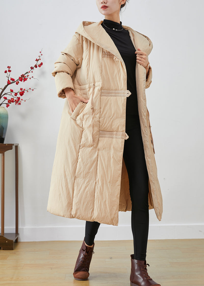 Apricot Hooded Patchwork Duck Down Canada Goose Jacket Winter