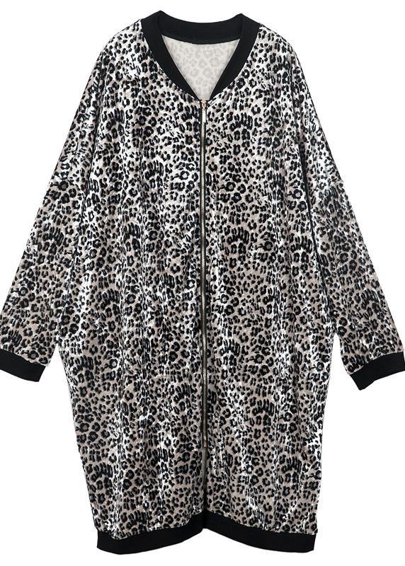 Leopard Zippered Spring Jackets