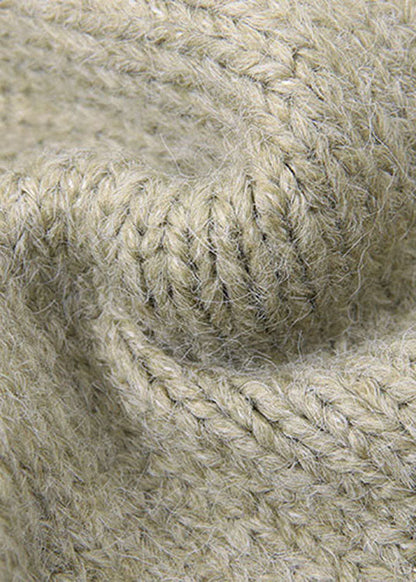 Green Turtleneck Knit Pullover Spring