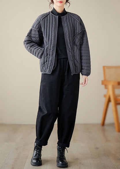 Diy Black Oversized Patchwork Fine Cotton Filled Coat Outwear Winter