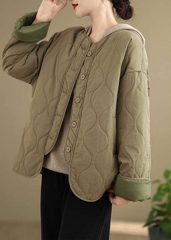 Black O Neck Pockets Button Patchwork Fine Cotton Filled Coat Spring