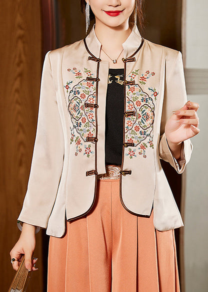 Apricot Stand Collar Printing Shirt Bottoming Shirt