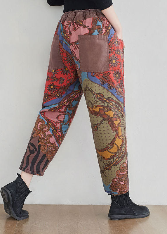 Italian Brick Red Pockets Pants Spring