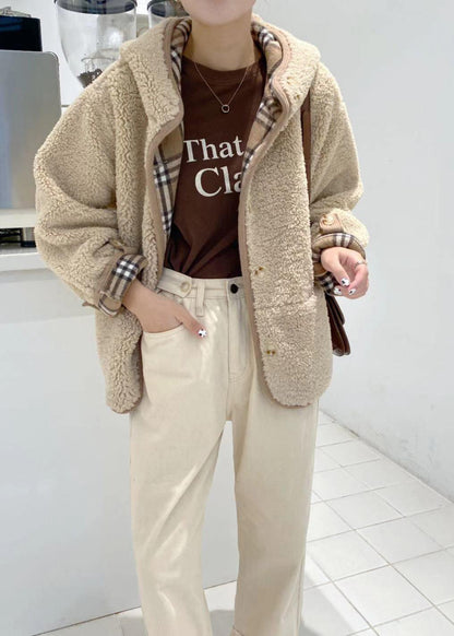 Diy Hooded Pockets Fine Maxi Coat Khaki Outwear
