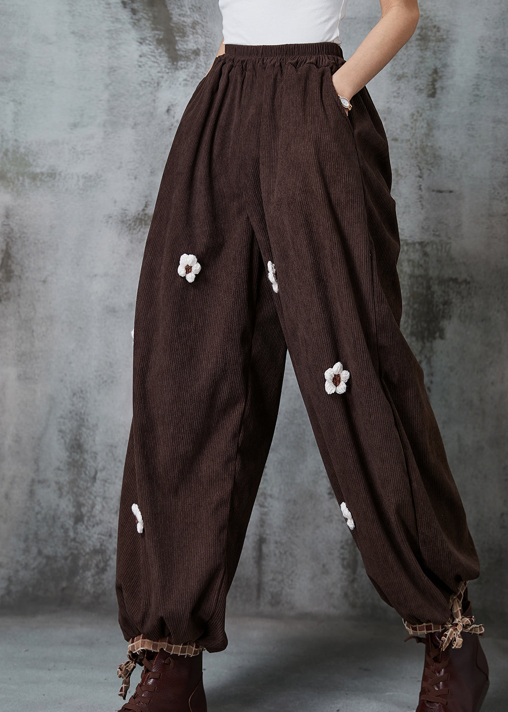 Chocolate Oversized Corduroy Pants Spring