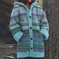 Vintage Fairman Island Knit Jacquard Hooded Sweater Cardigan artswardrobe