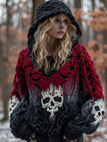 Skeleton Rose Gradient Hooded Sweater artswardrobe