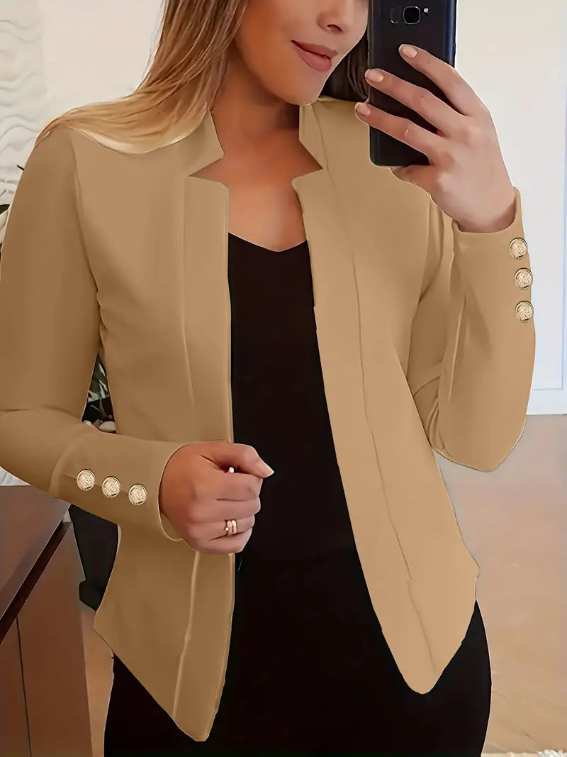 JO | Long-sleeved blazer with open button placket for spring