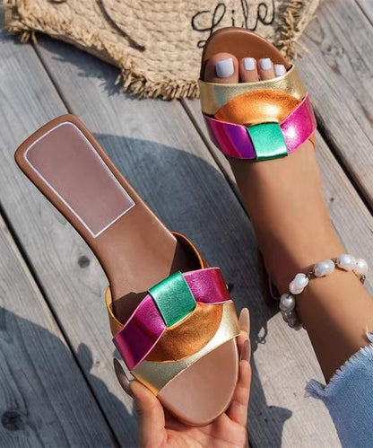 Comfy Multicolor Beach Slippers Peep Toe