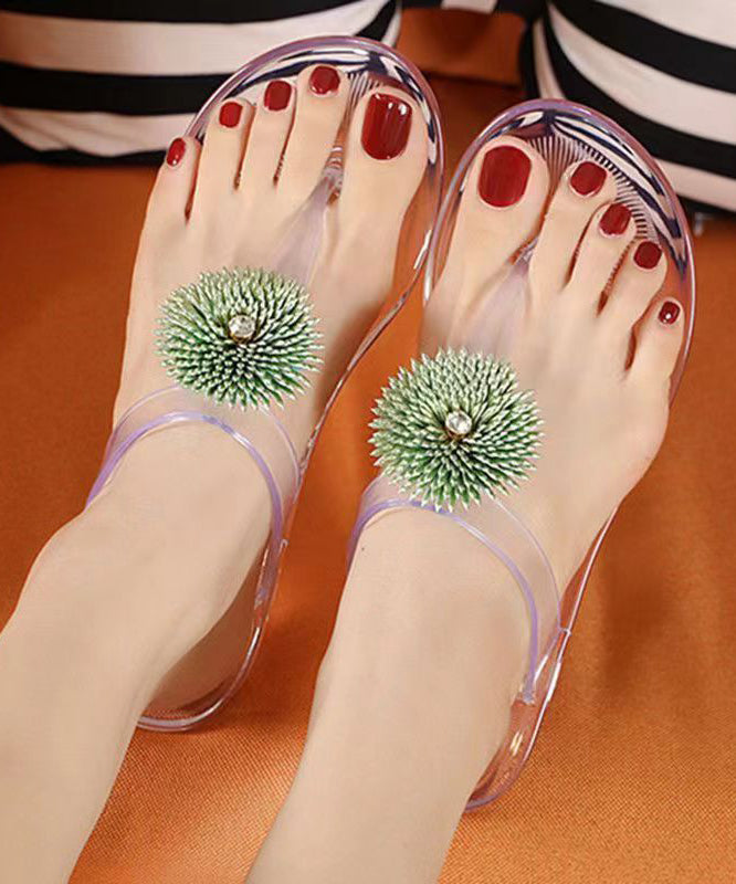 Flat Bottomed Crystal Jelly Flip Flops