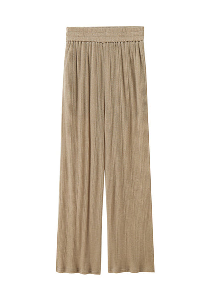 Coffee Tie Waist Side Knit Two Pieces Set Summer