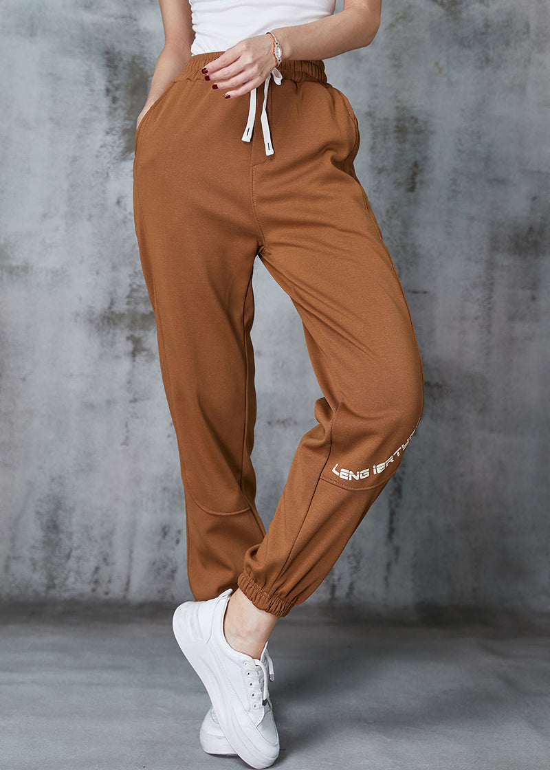 Khaki Oversized Patchwork Cotton Harem Pants Spring