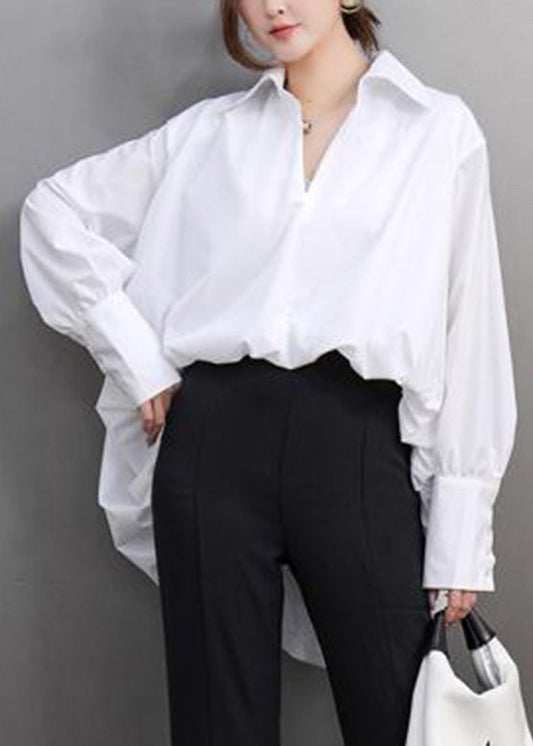 White Peter Pan Collar Shirt Lantern Sleeve