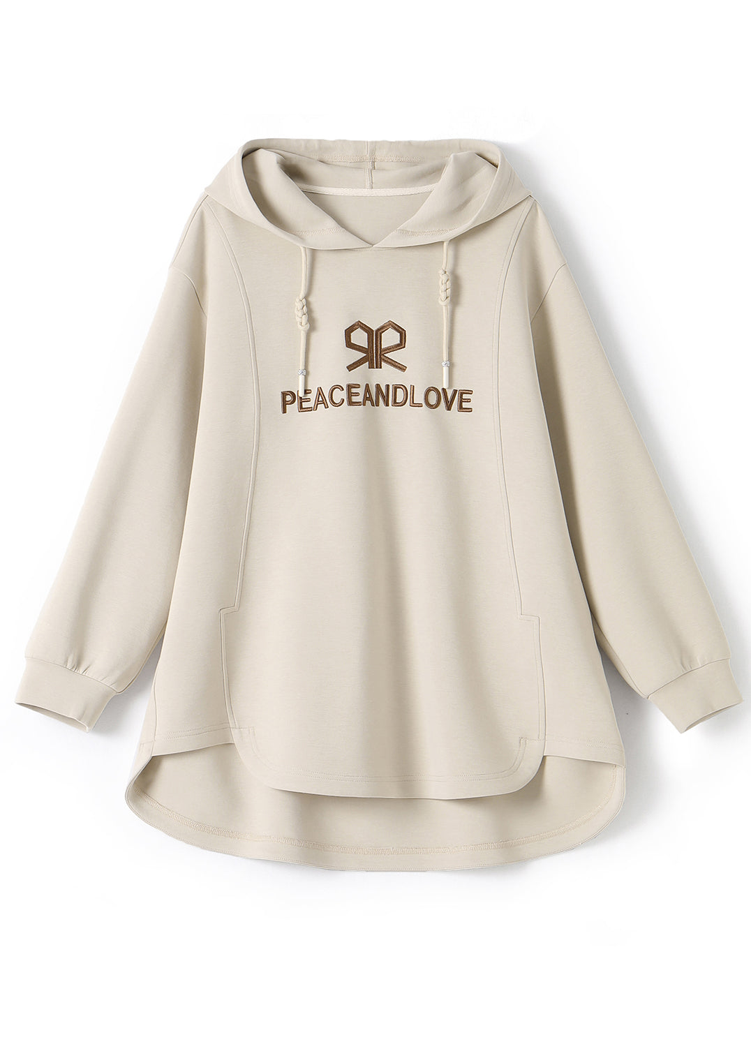 Apricot Embroideried Cotton Sweatshirts Top Spring
