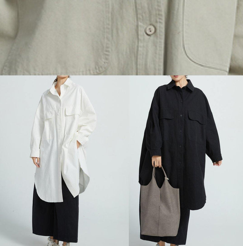 Cotton Long Shirt Tunics for Wardrobes Gray Dresses