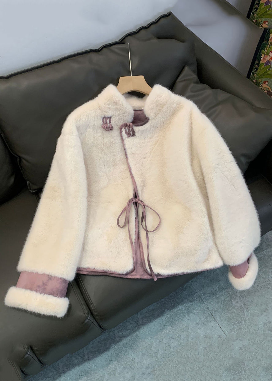 Green Patchwork Tie Waist Fuzzy Fur Fluffy Mink Velvet Coat Winter