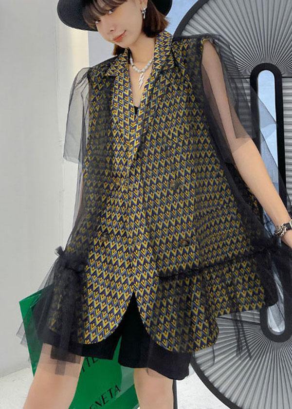 Handmade Tulle Notched Patchwork Top