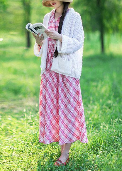 Style Notched Summer Quilting Dresses Ideas Red Plaid Art Dress