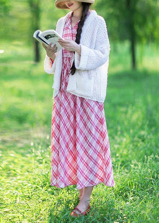 Style Notched Summer Quilting Dresses Ideas Red Plaid Art Dress