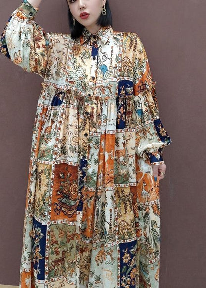 Style Tunics Lapel Exra Large Hem Vestidos De Lino Spring Dresses