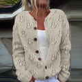 Comstylish Cute Cat Embroidered Cozy Knit Cardigan
