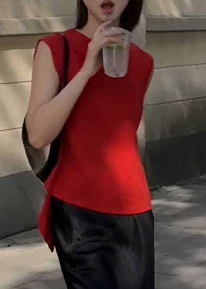 New Red O-neck Wear on Both Sides Tank Summer