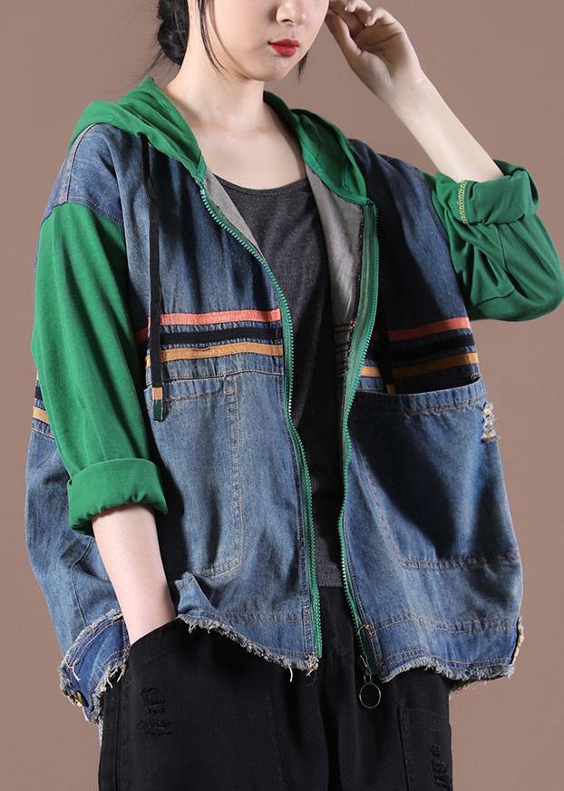 Hooded Spring Maxi Coat Green Clothing Jackets